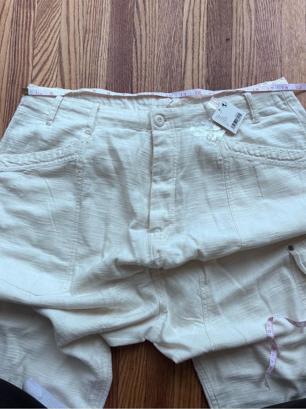 NWT Free People Women's Cream Cargo Cotton Pants. Bay to breaker Pants - Picture 14 of 15